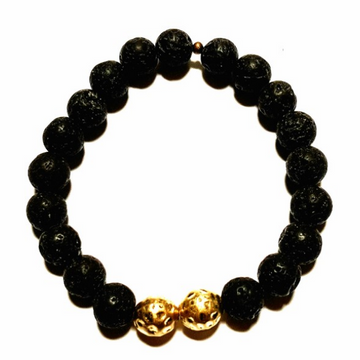 Handmade Rebalancing Bracelet – Lava Stone for Overhead image of Handmade Grounding & Stability on white background